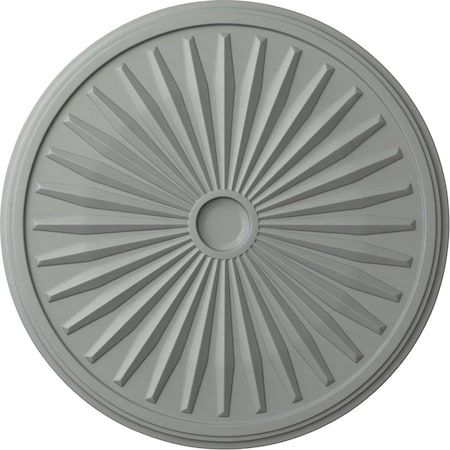 Ekena Millwork Leandros Ceiling Medallion (Fits Canopies up to 5"), 33 1/8"OD x 3 1/2"ID x 1 3/8"P, Primed White CM33LE